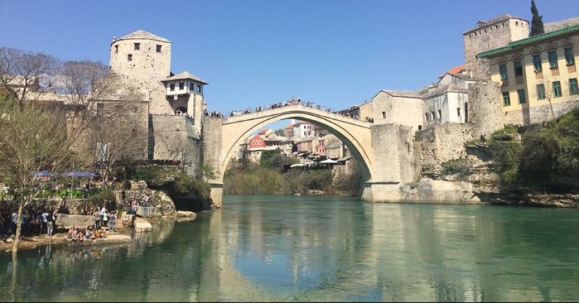 Mostar old bridge in Bosnia and hertz